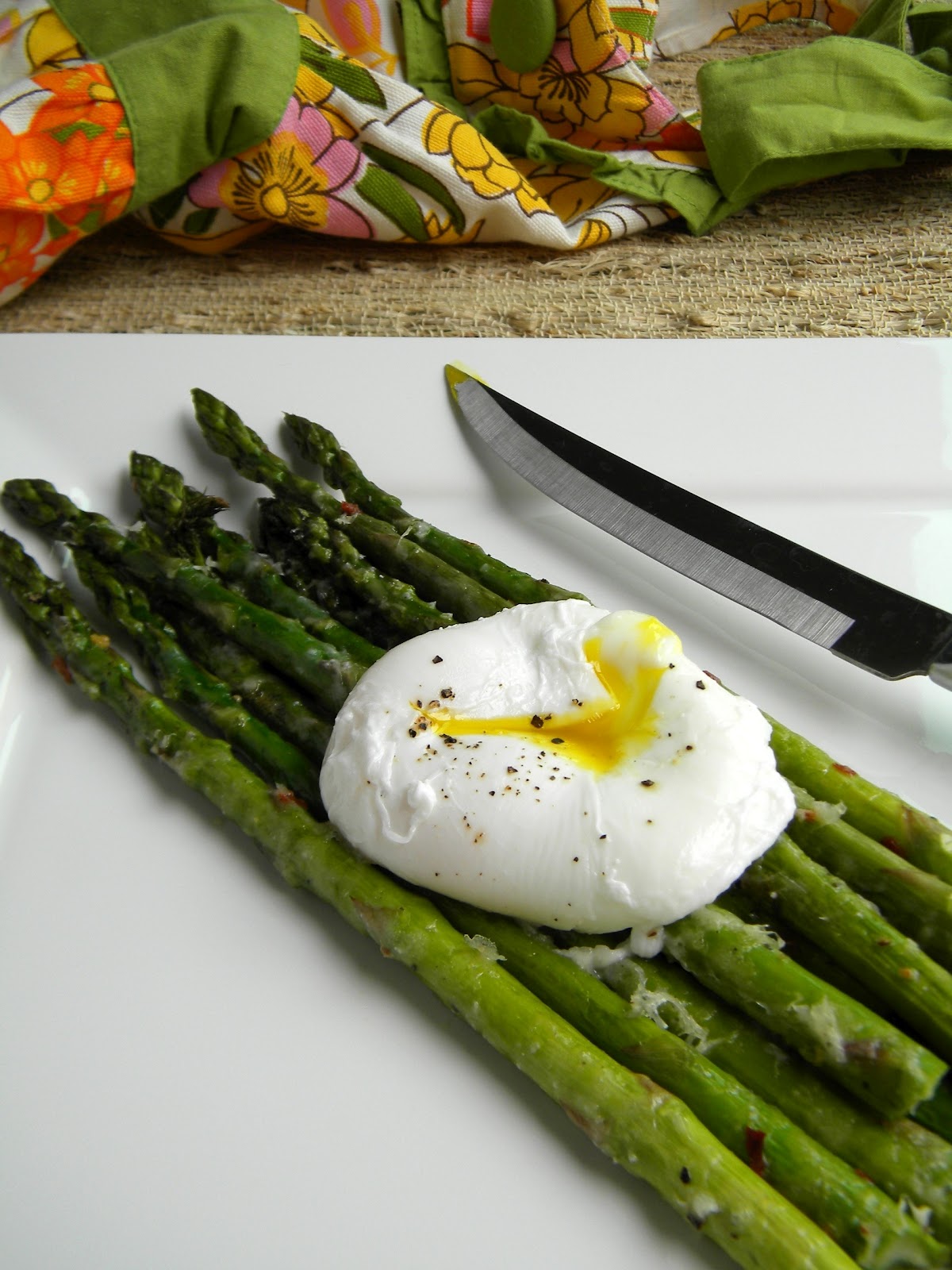a lovin' forkful OvenRoasted Asparagus with Parmesan and Poached Egg