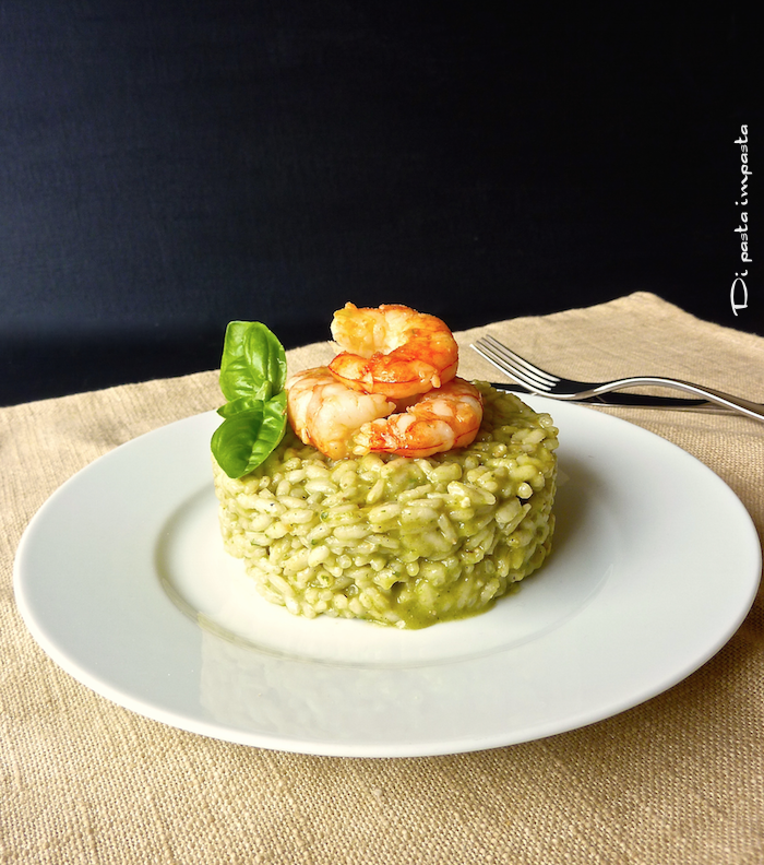 Di pasta impasta Risotto con gamberoni e pesto