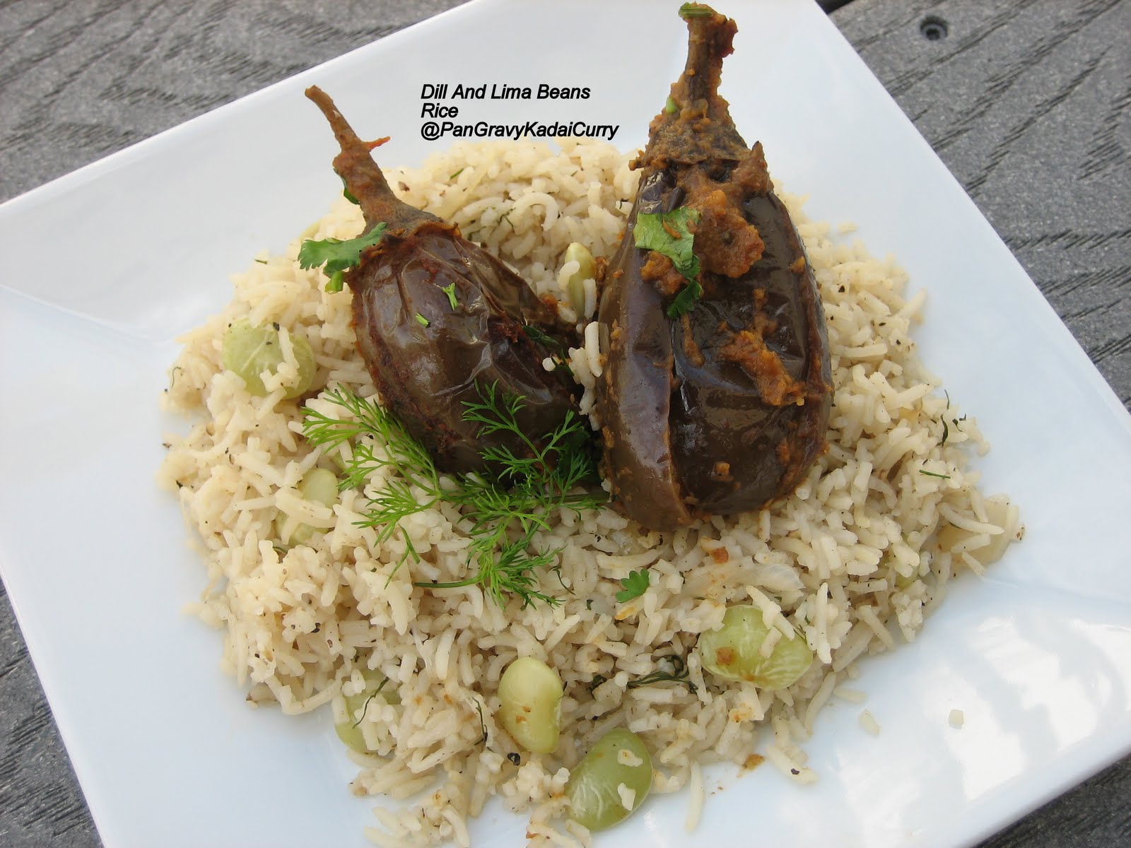 Pan Gravy Kadai Curry Aromatic Rice With Dill and Lima Beans