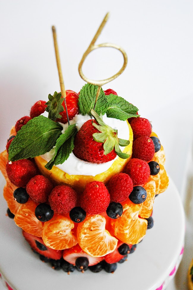 Cake fruit slice bakery Pen + Paper Flowers: MAKE IT | Fresh Fruit Birthday Cake + mini cakelets