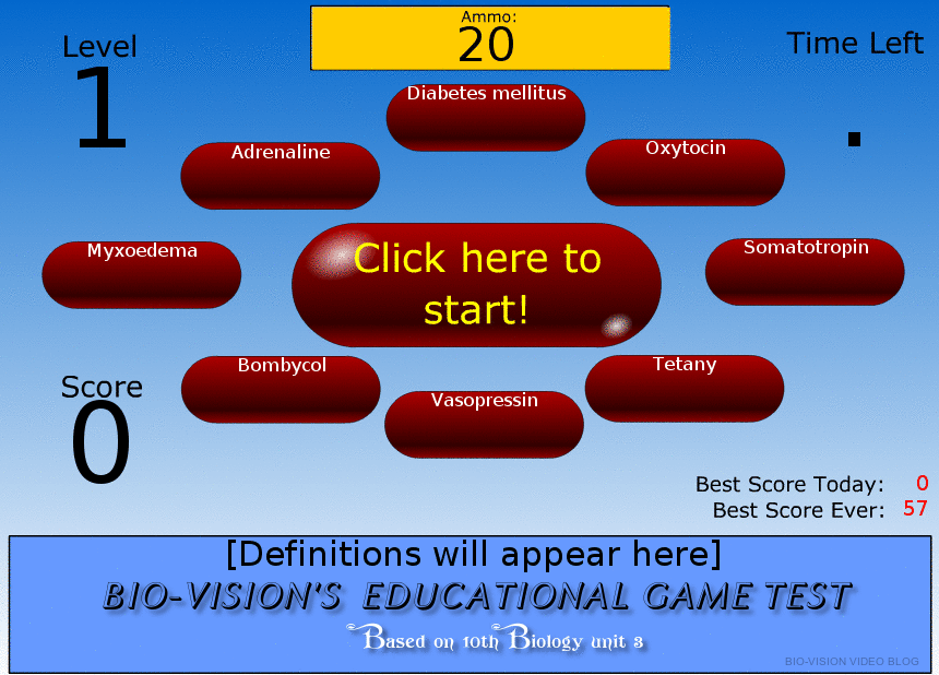 BIOLOGY EDUCATIONAL GAME BIOLOGY GAME TEST BIOLOGY WORD SHOOT GAME