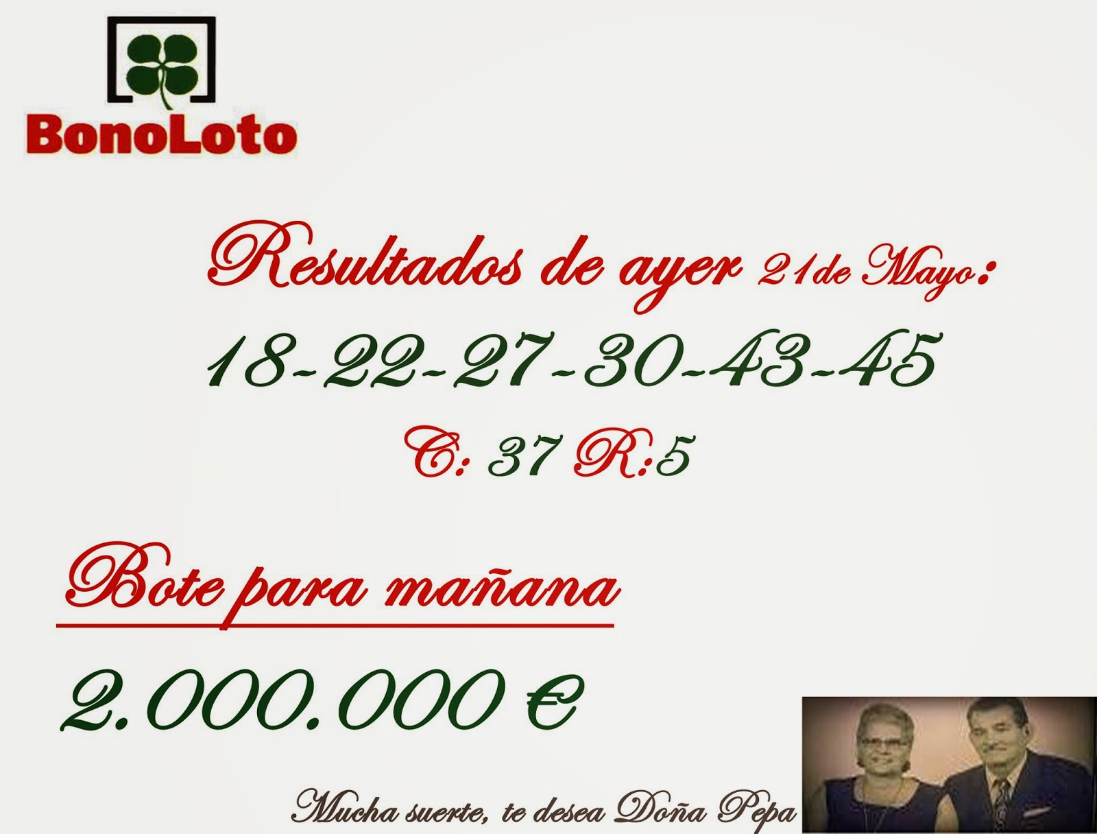 Resultados de Bono Loto Dña. Pepa