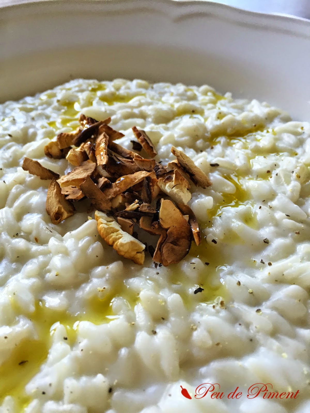 Peu de Piment Bianco su bianco risotto mantecato con bufala al