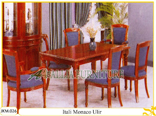 Kursi dan Meja Makan Ukiran Kayu Jati Itali Monaco Ulir Kursi dan Meja Makan Ukiran Kayu Jati Itali Monaco Ulir