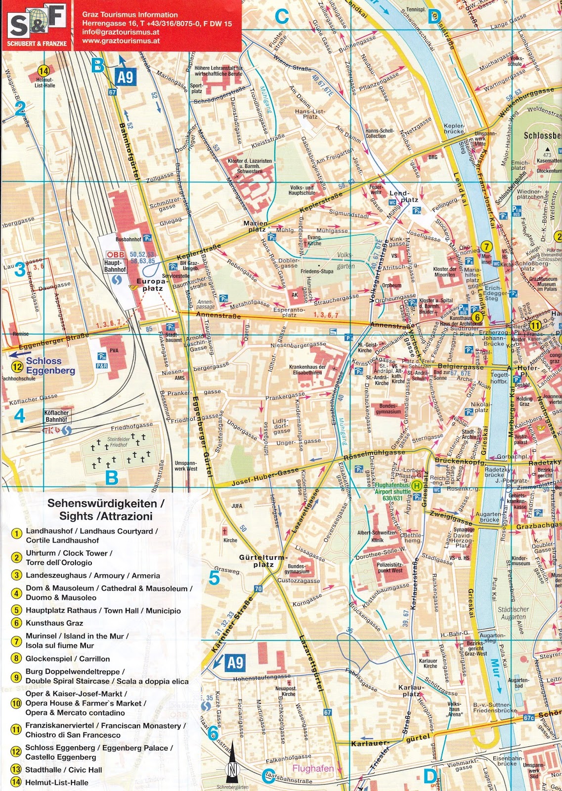 grad krf mapa Kao na dlanu : Skenirana mapa Graca   glavne atrakcije grada grad krf mapa