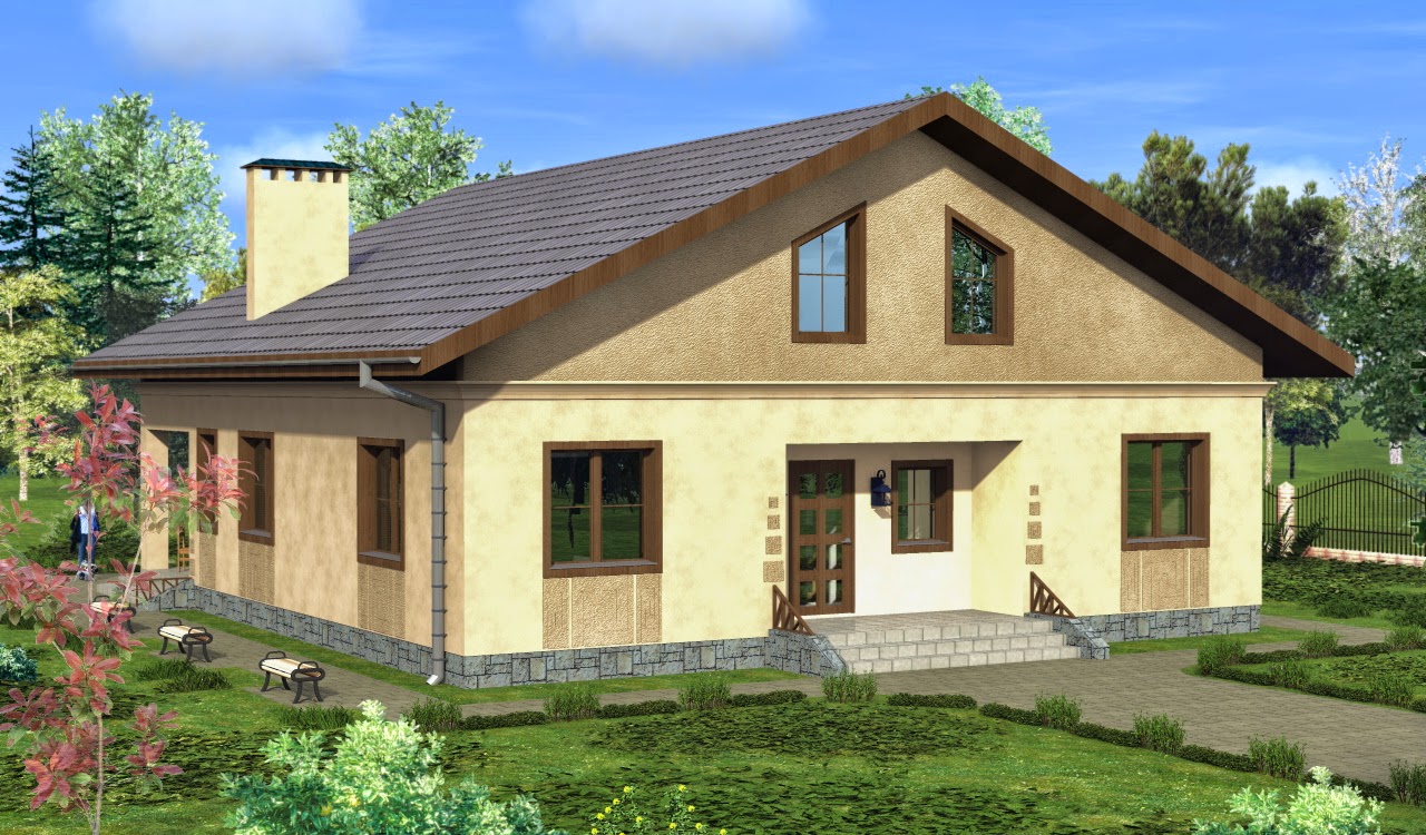 Проекты домов от Евгения Мороза: №090-05. Готовый проект пятикомнатного .