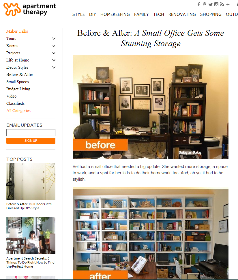 Life & Home at 2102 Apartment Therapy Feature!!!!