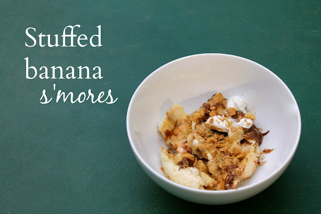 stuffed banana s'mores