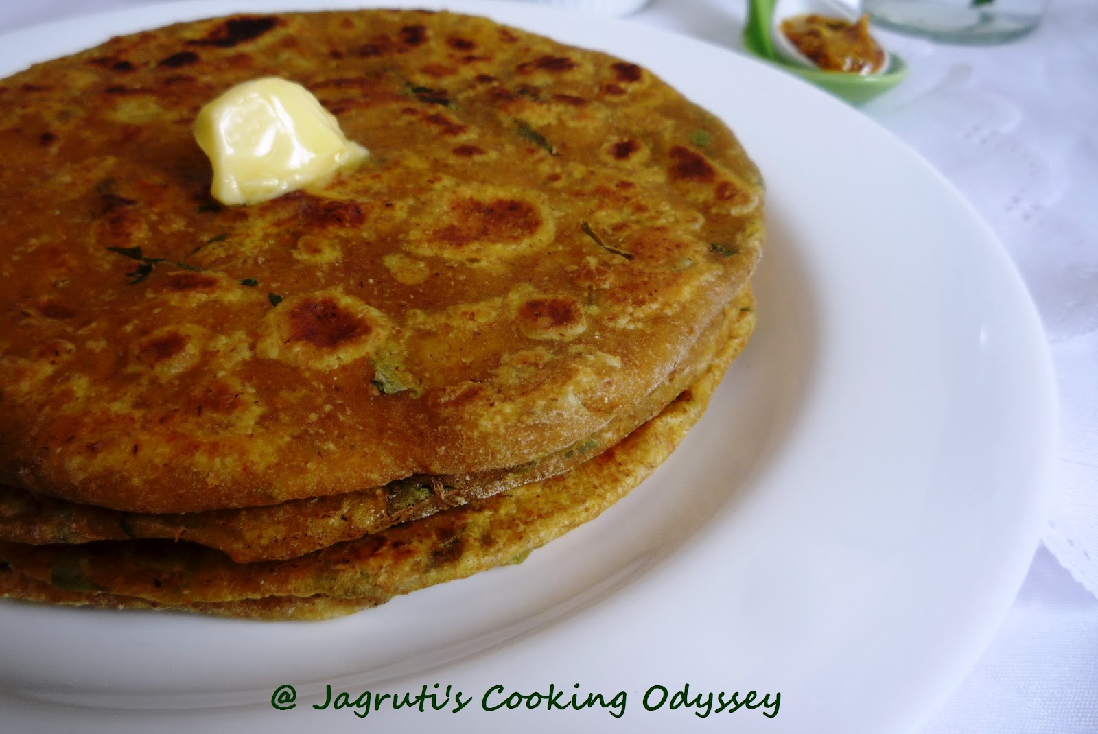 Jagruti's Cooking Odyssey Raw Banana and Oats Paratha ( Pan fried