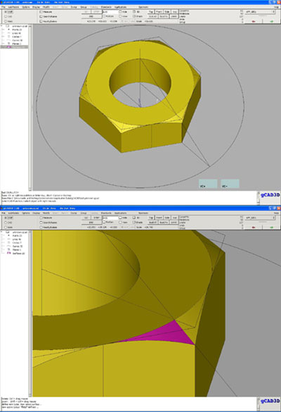 Potrace Gimp Gcad3d 六角ナットの面取り