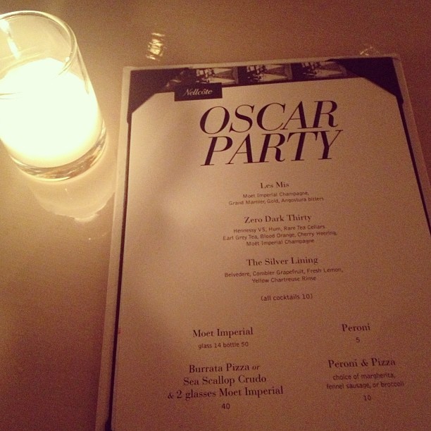 Oscar night menu #NellcoteCBN
