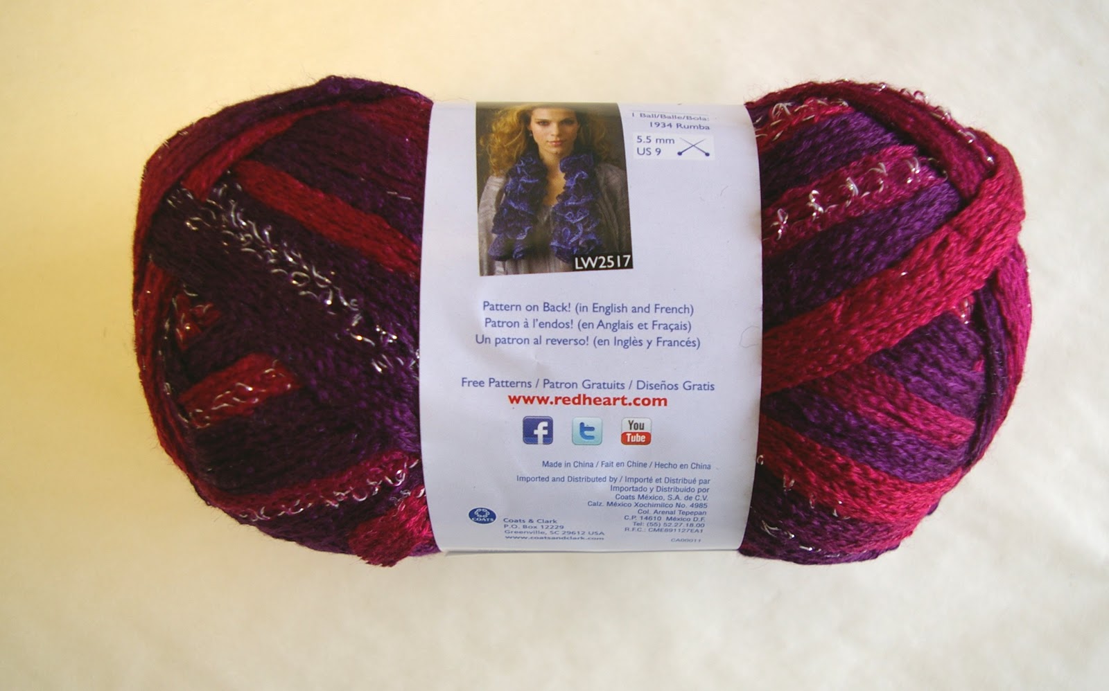 Knit In Your Sleep Sashay yarn colors from red heart