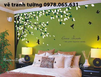 Vẽ tranh tường phòng ngủ Vẽ tranh tường phòng ngủ đẹp