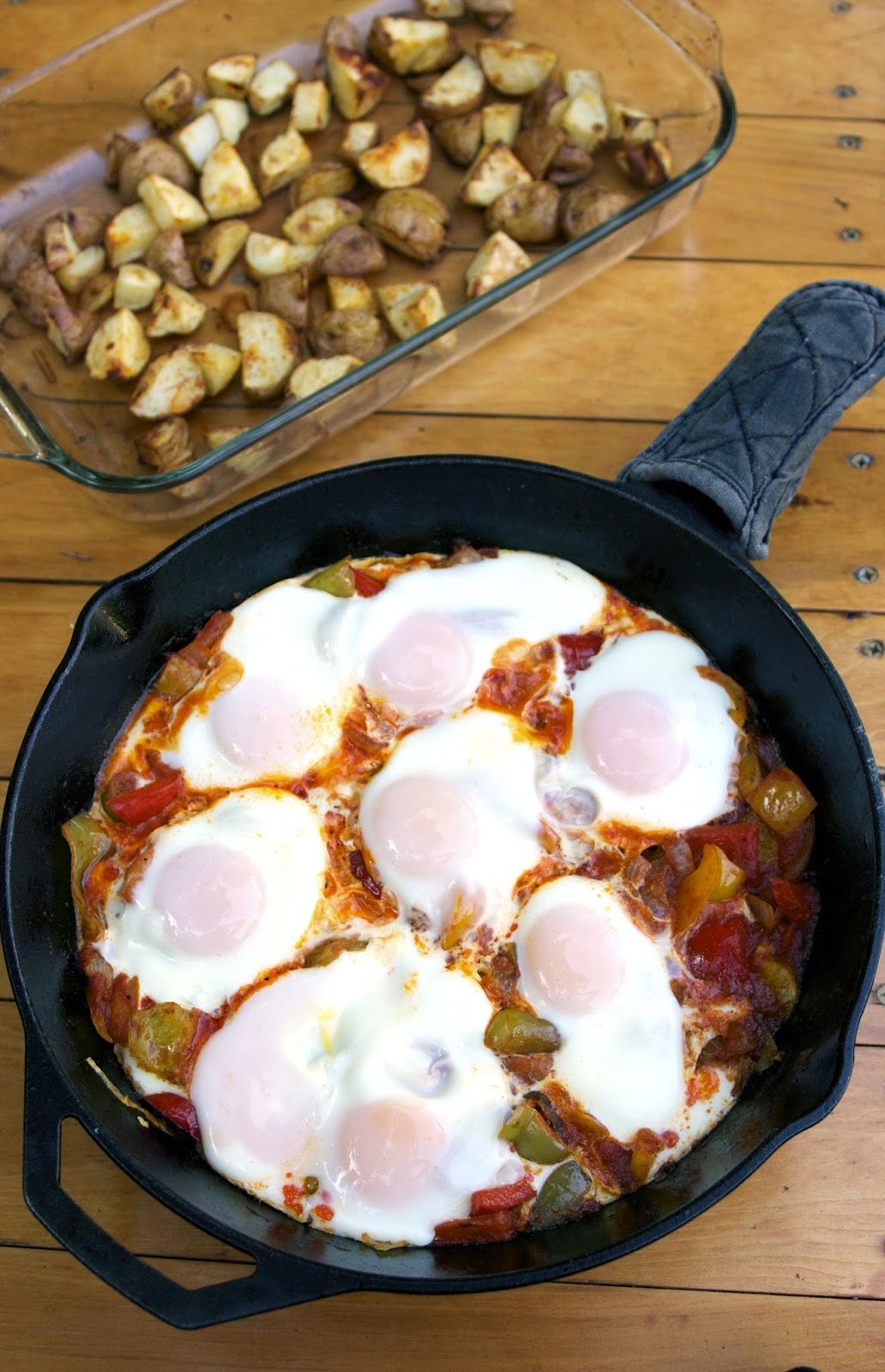 Peppers & Eggs Skillet Casserole Sofrito con Huevo Foodie Friday Simple Living and Eating