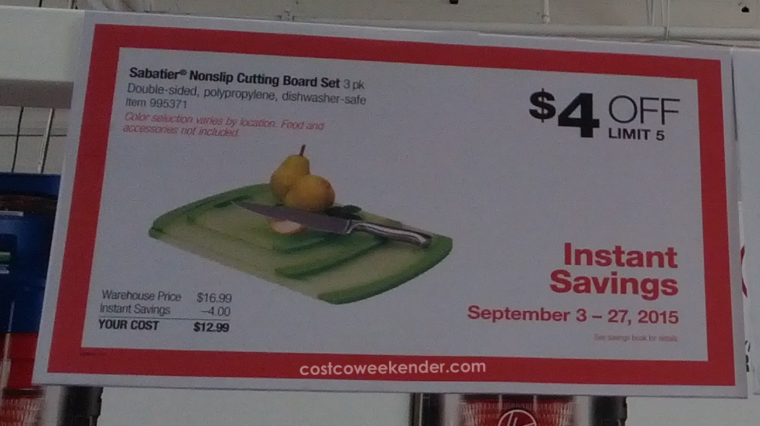 Sabatier Nonslip Cutting Board Set (3 pack) Costco Weekender