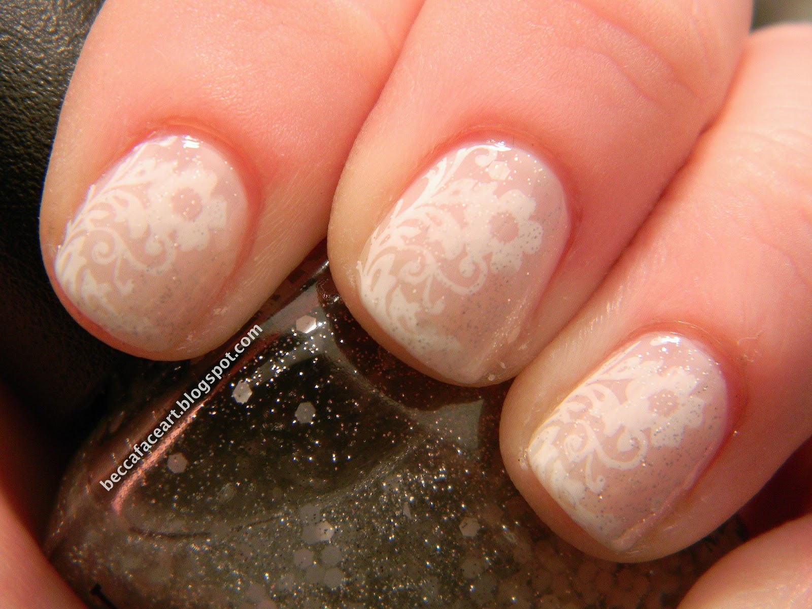 Delicate Floral Wedding Nail Art - wide 11