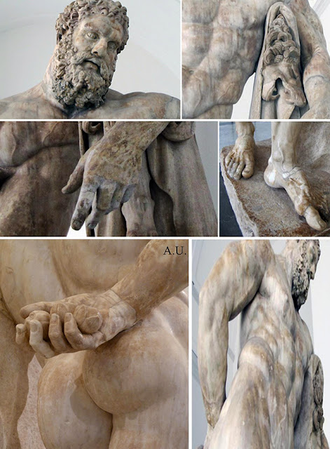 The Farnese Hercules - height 3.15 m, orginal  attributed to Greek sculptor Lysippos, Roman copy