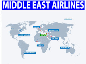 Middle East Airlines Route Map International Flights: Middle East Airlines Routes Map