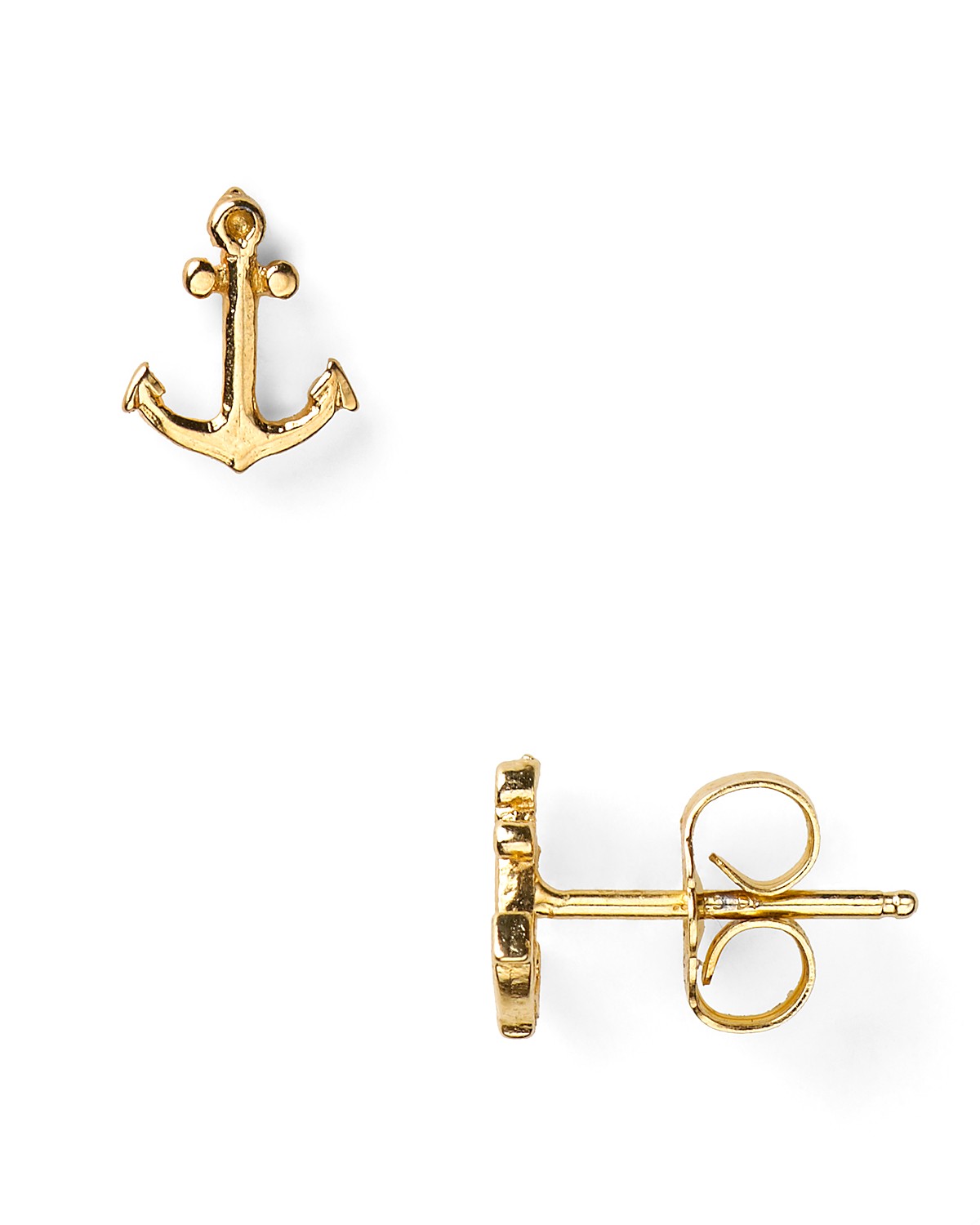 Auger Valve Image Gold Anchor Earrings