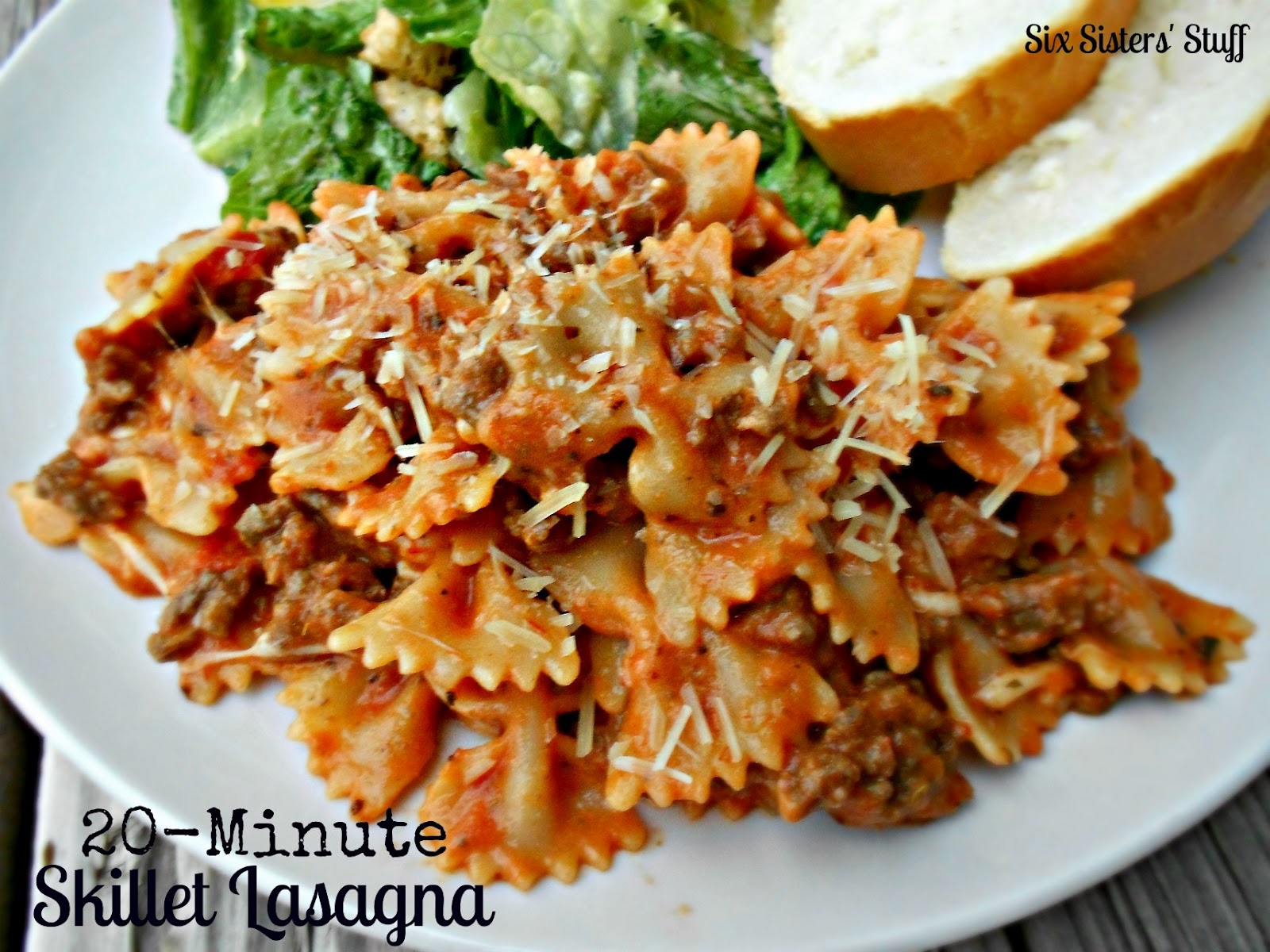 20Minute Skillet Lasagna Recipe Six Sisters' Stuff