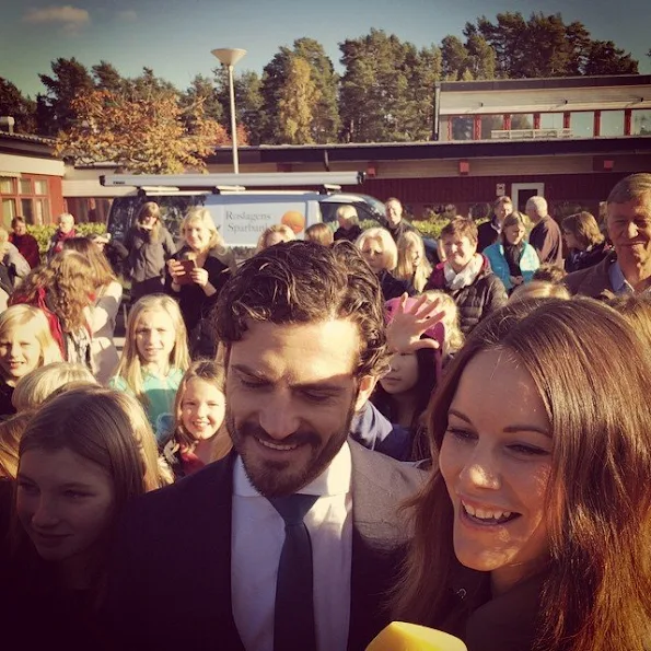 Prince Carl Philip and Princess Sofia of Sweden attended the opening of "Sports Without Borders" activities in a school in Norrtalje, Sweden