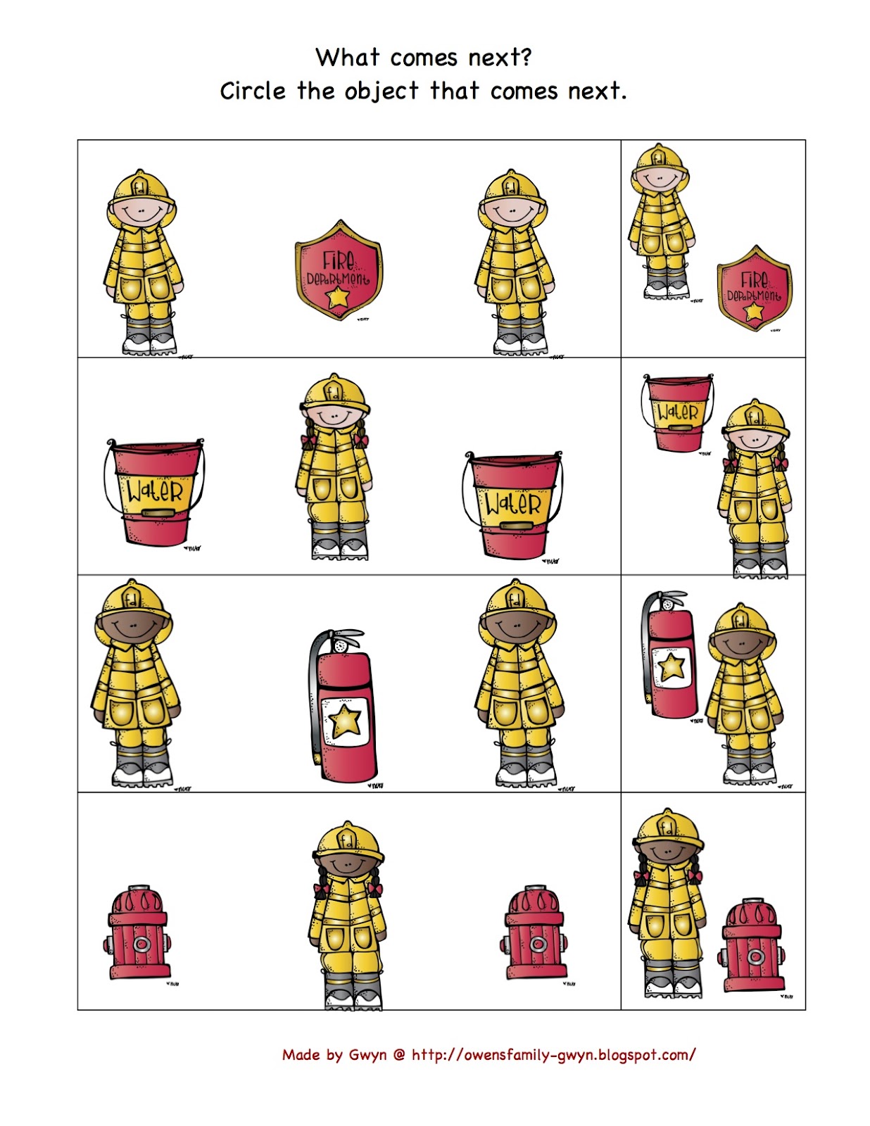 preschool fire safety worksheets