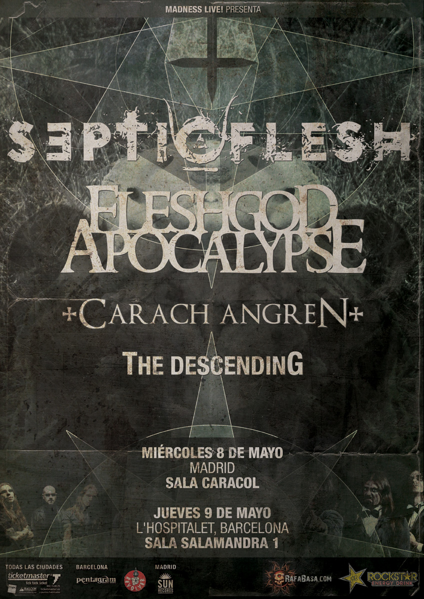 SEPTIC FLESH + FLESHGOD APOCALYPSE + CARACH ANGREN + THE DESCENDING (Jueves 9 de Mayo) Septicflesh+gira