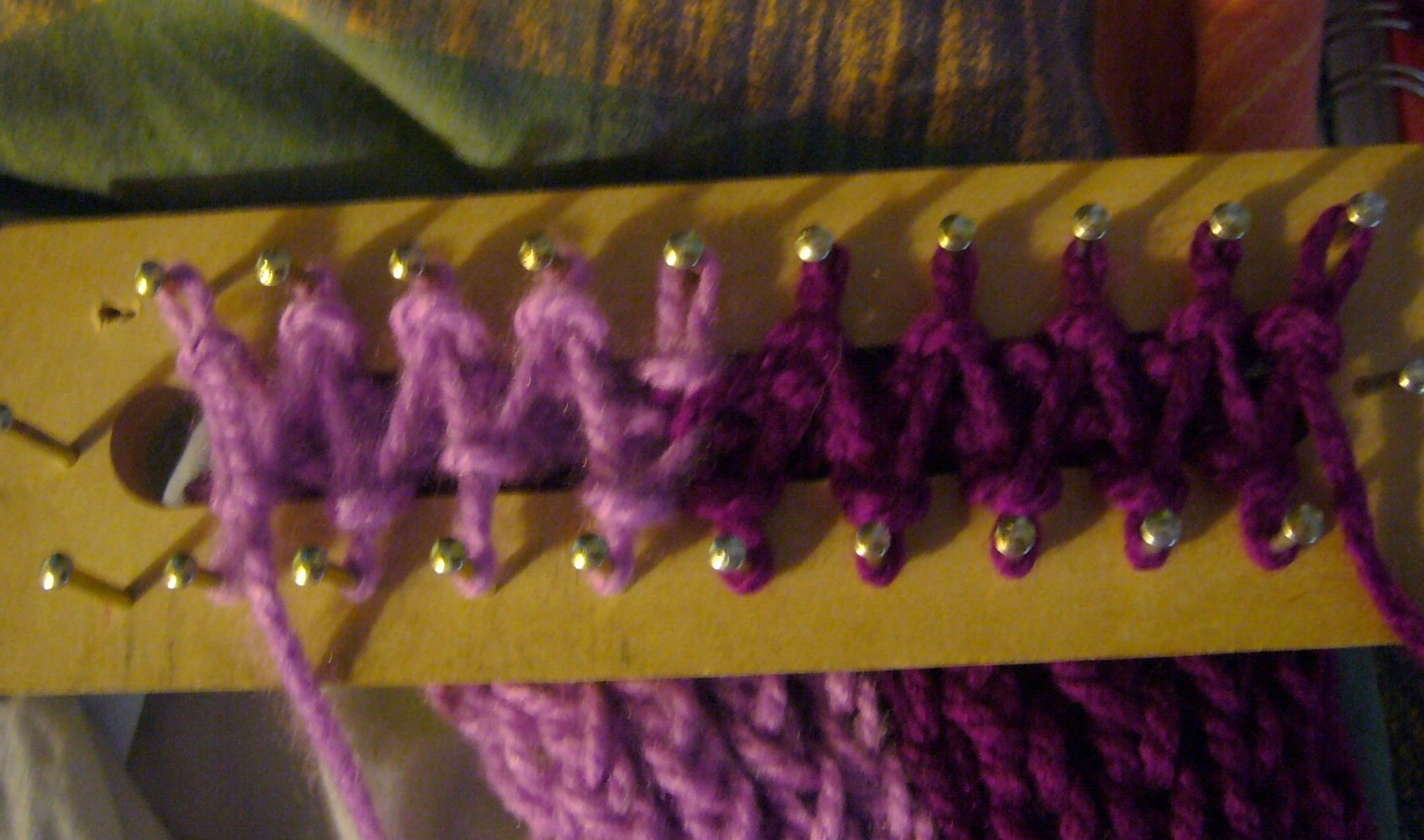 LOOM KNITTING AND SOMETHING ELSE Vertical stripes Moebius scarf on the