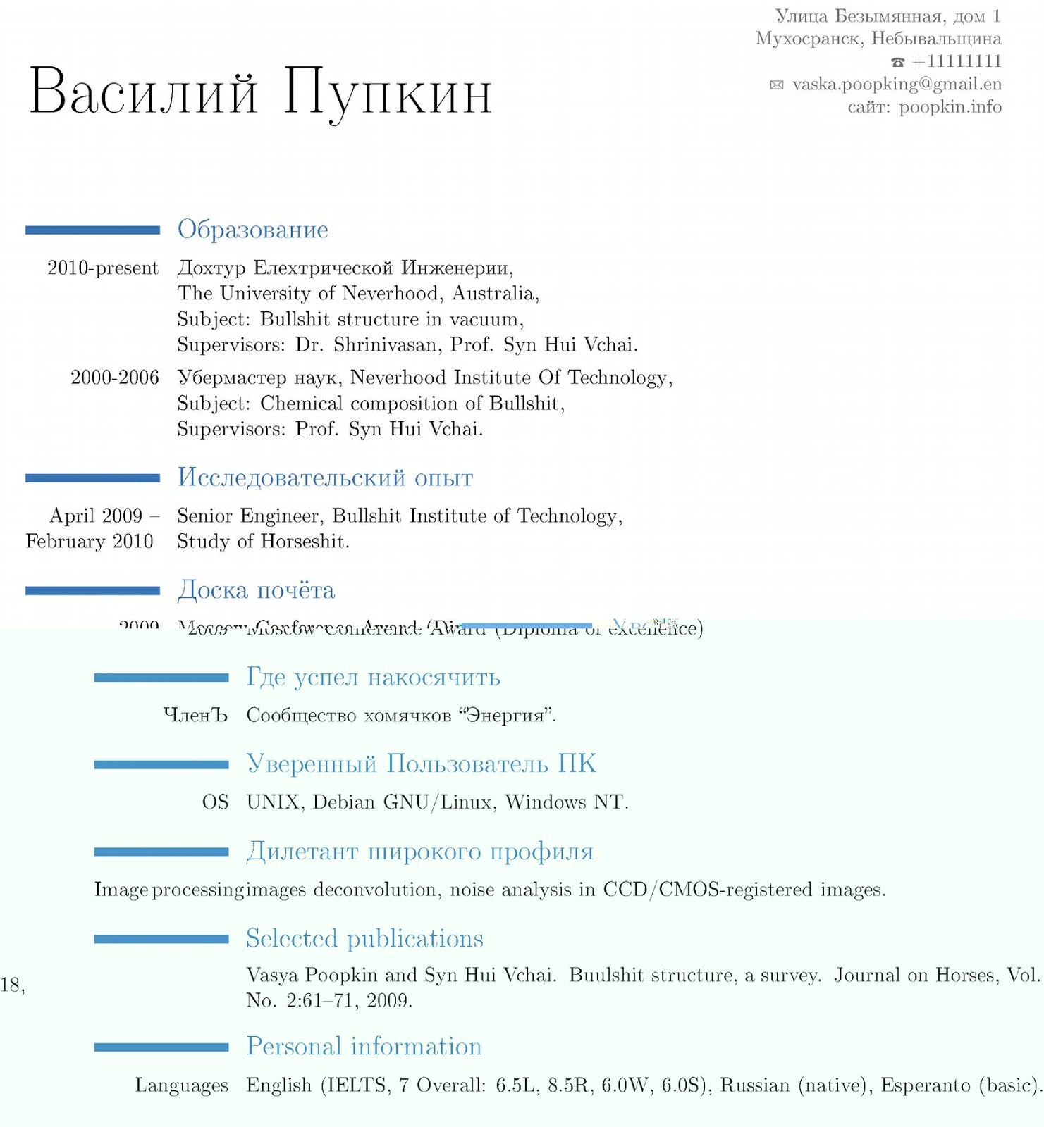 Cv Резюме Образец На Английском Для Студентов Для Конкурса