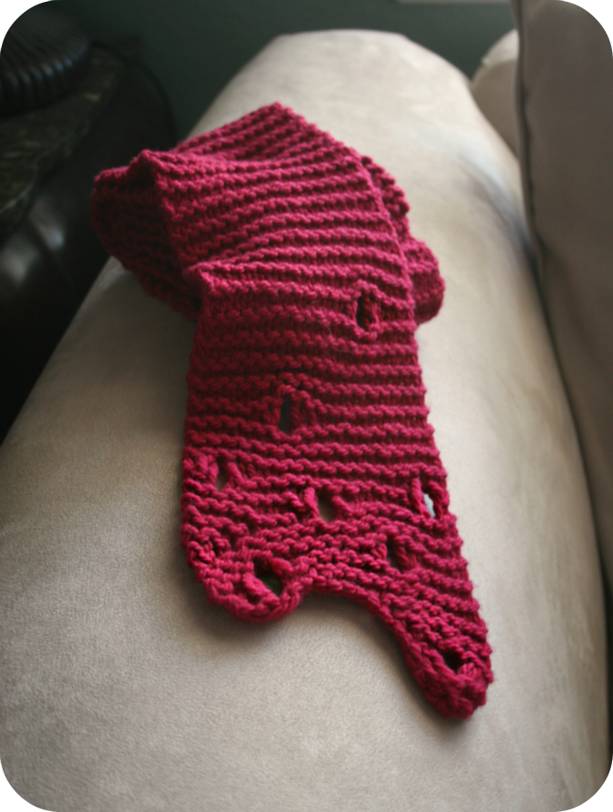 Never Not Knitting Annie's Swiss Cheese Scarf Pattern
