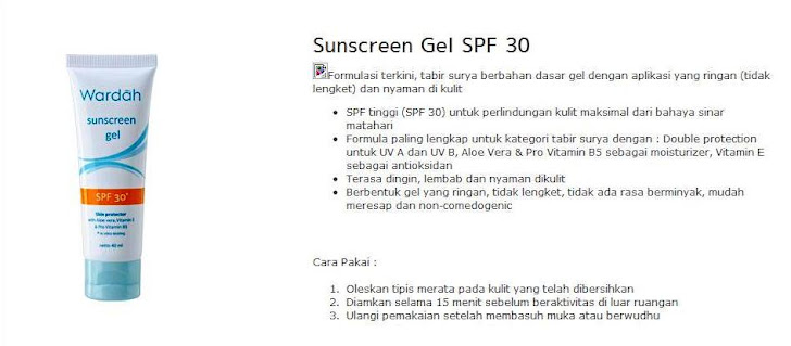 Sunscreen Gel SPF 30 = $10