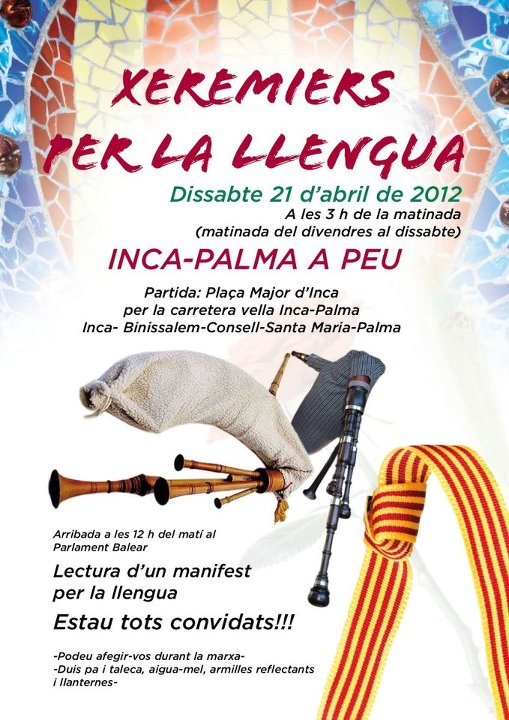 Marxa de Xeremiers per la Llengua. D'Inca a Palma a peu (21-04-12)
