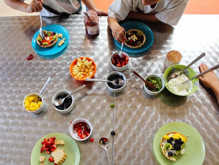 Cook Play Explore Makeyourown fruit tart bar, with masquerade mascarpone