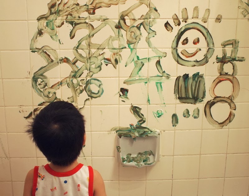 Make Shaving Cream Clouds and Paint the bathtub walls Pink Stripey Socks