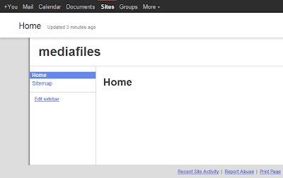 Google Sites default site