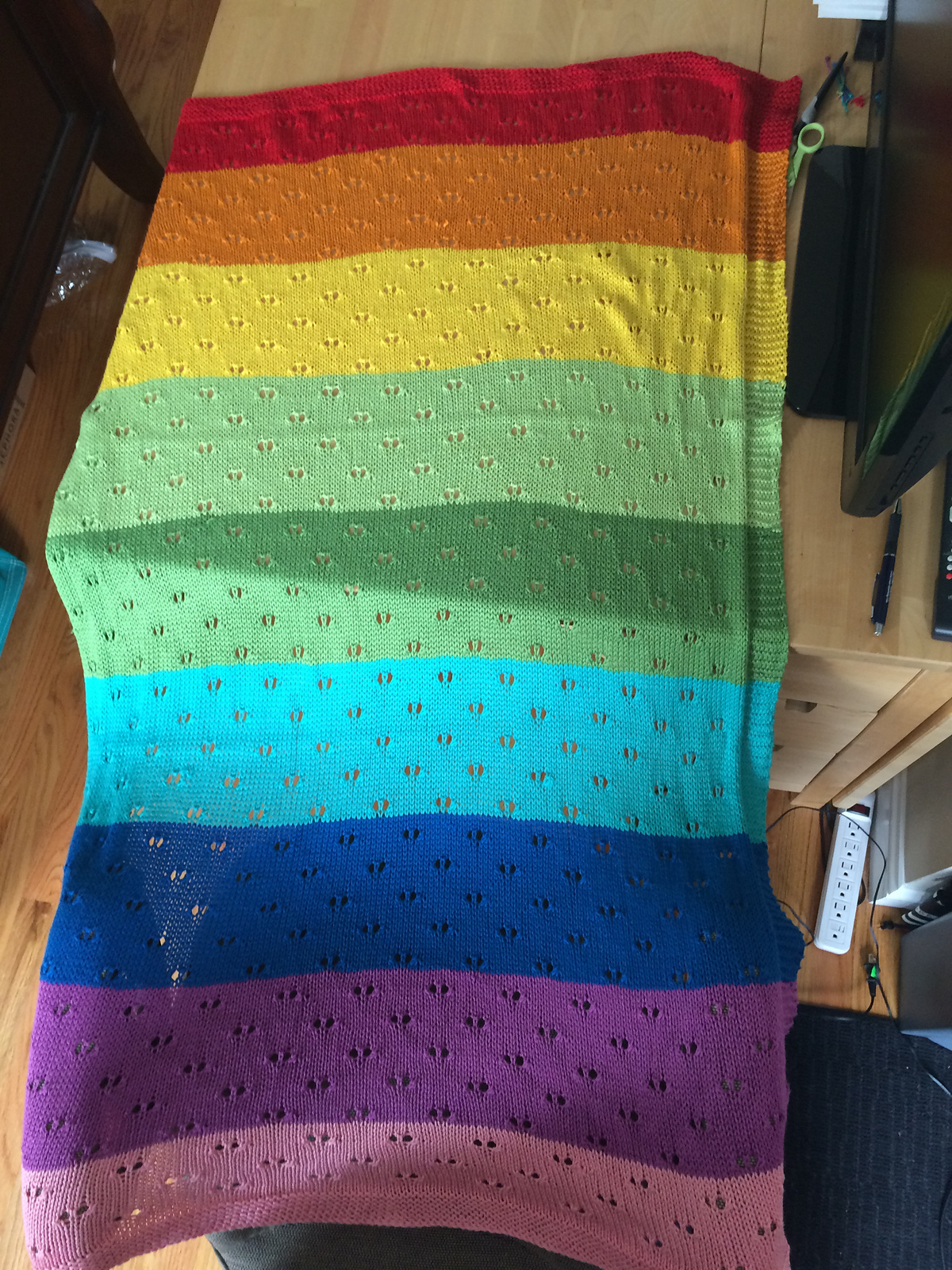 The Spicy Knitter FO Rainbow Baby Blanket