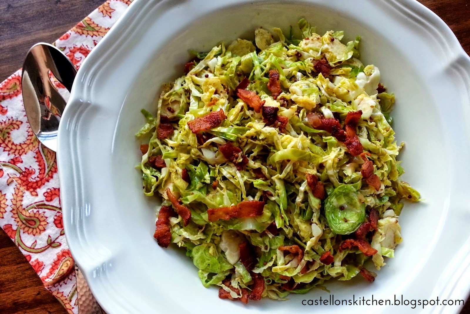 Castellon's Kitchen Wilted Brussels Sprout Salad with Warm Bacon Dressing