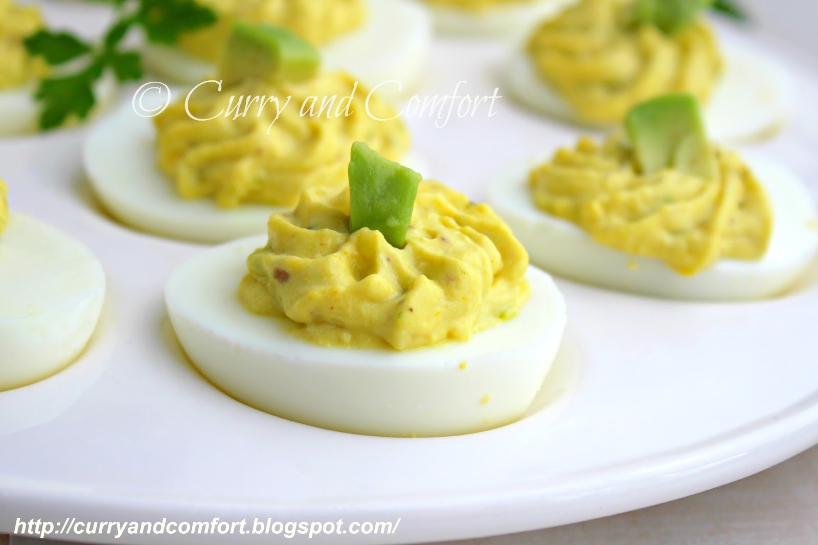 Kitchen Simmer Avocado Deviled Eggs