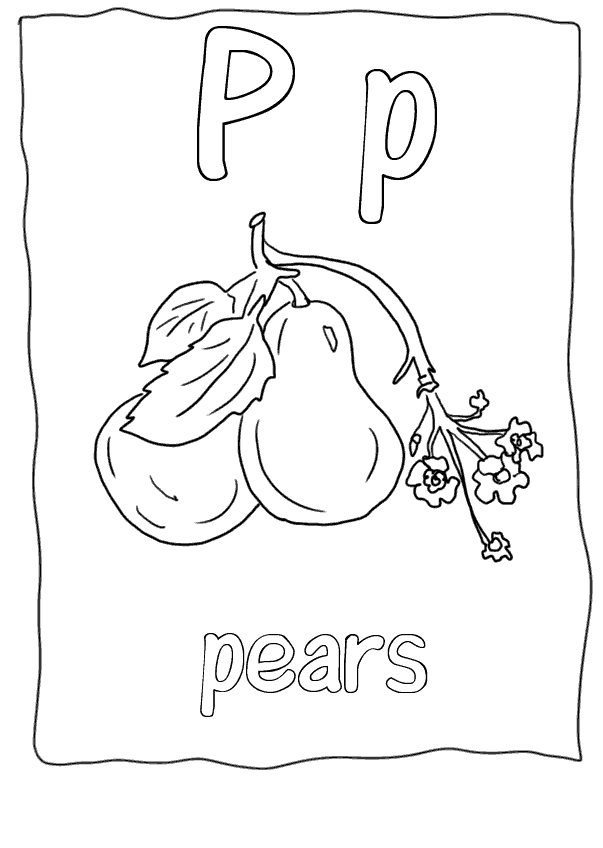 Fruits Alphabet Coloring Pages