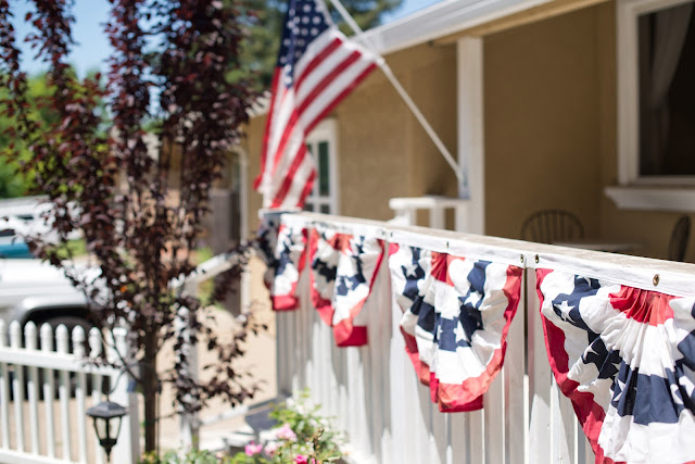 Flag Bunting on Porch