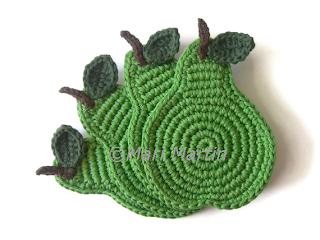 Crochet Coasters Green Pear