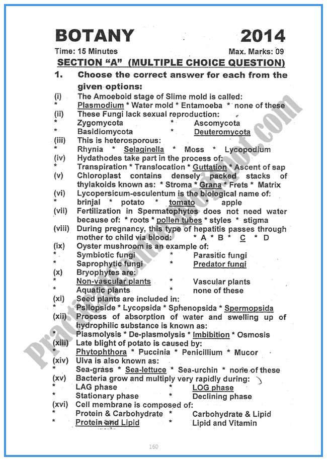 Botany-2014-Five-year-paper-class-xi