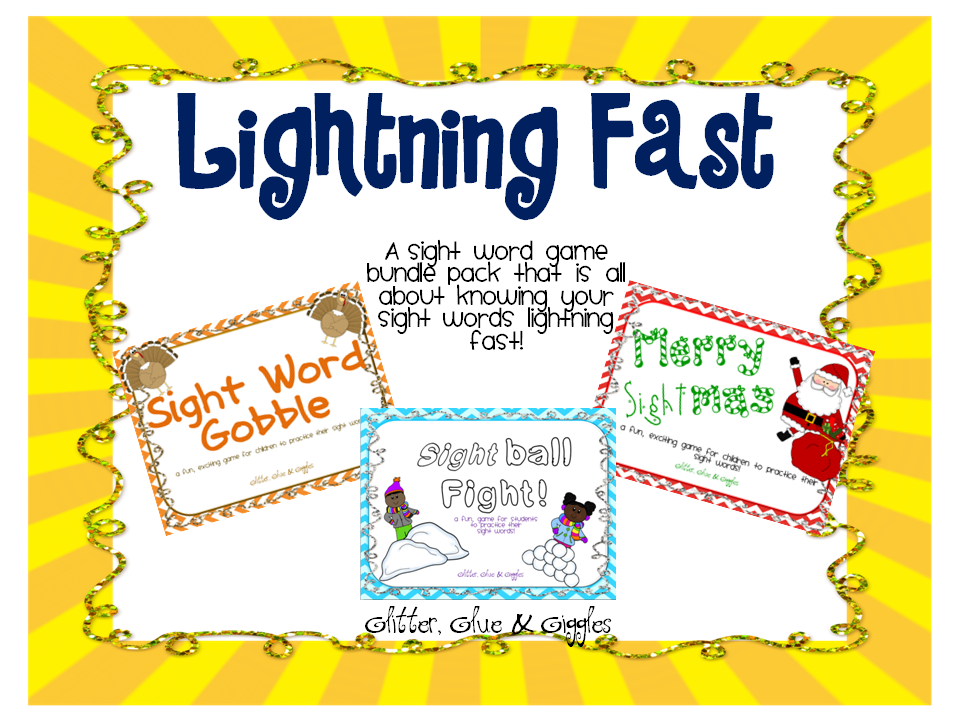 Glitter, Glue & Giggles Lightning Fast Sight Word Style