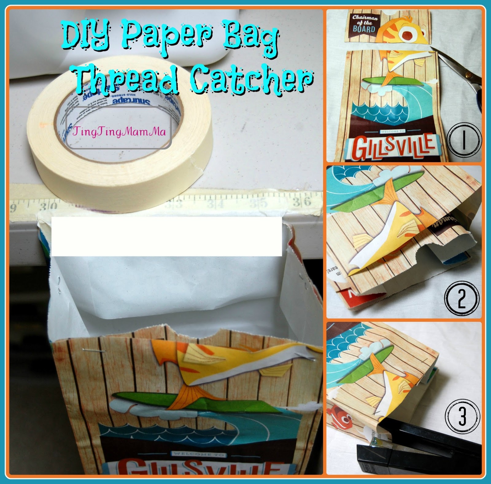 TingTingMamMa Mini Tutorial DIY Paper Bag Thread Catcher