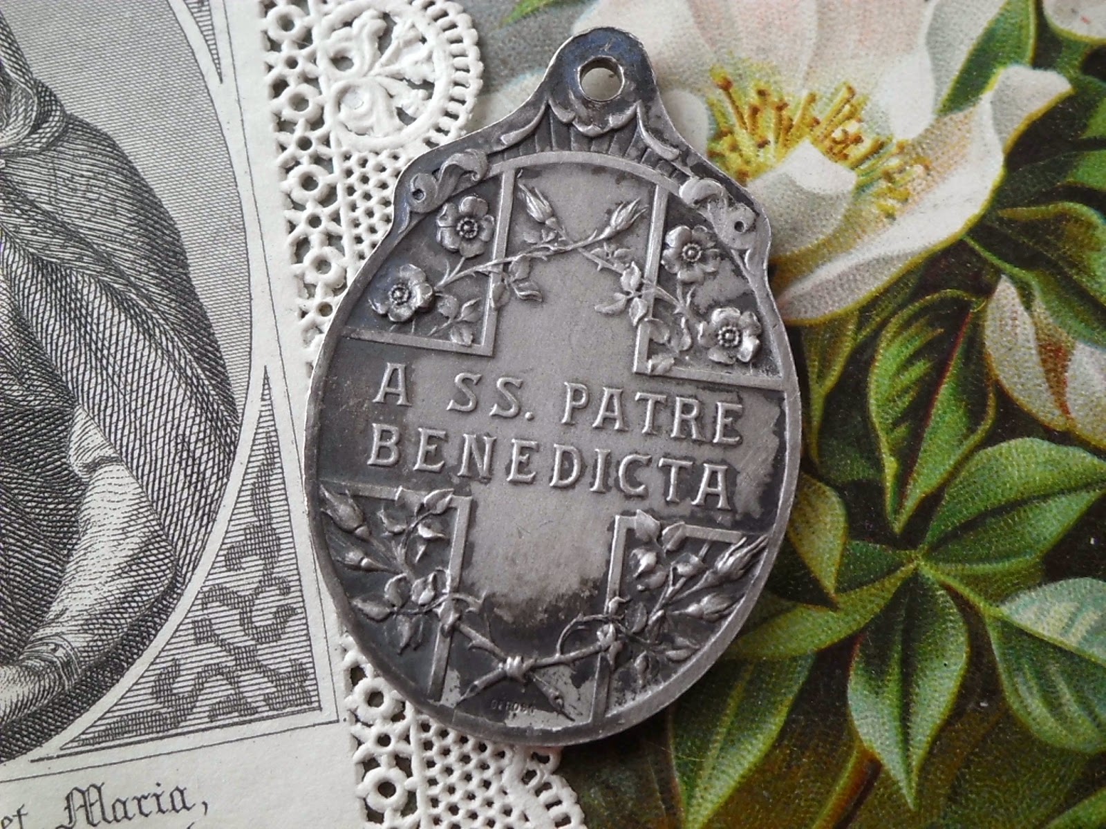 Vintage Religious Medals Antique Religious Holy Family Medal Hallmarked