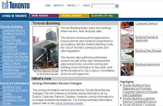 City of Toronto: Building Division Customer Service, screenshot
