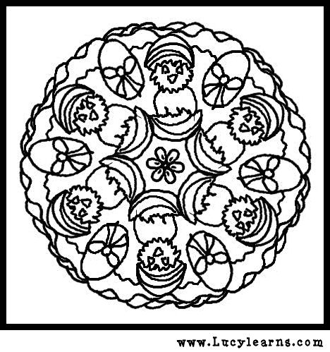 Easter  Coloring Pages on Printable Mandala Coloring Pages Easter Chicks And Easter Eggs