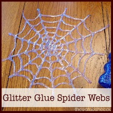 glitter glue spider webs