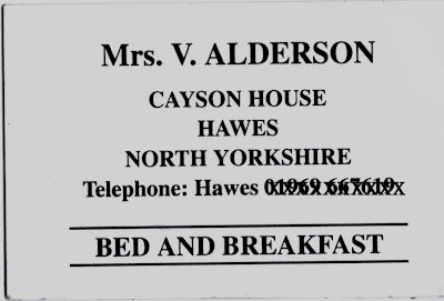 Bed and Breakfast business card