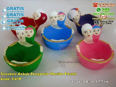 Souvenir Asbak Pengantin Muslim Pastel